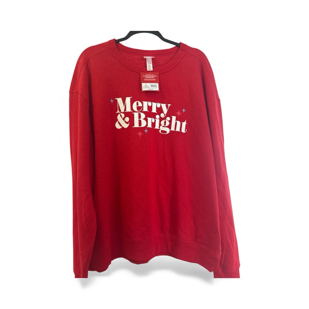Red 'Merry & Bright' Sweatshirt